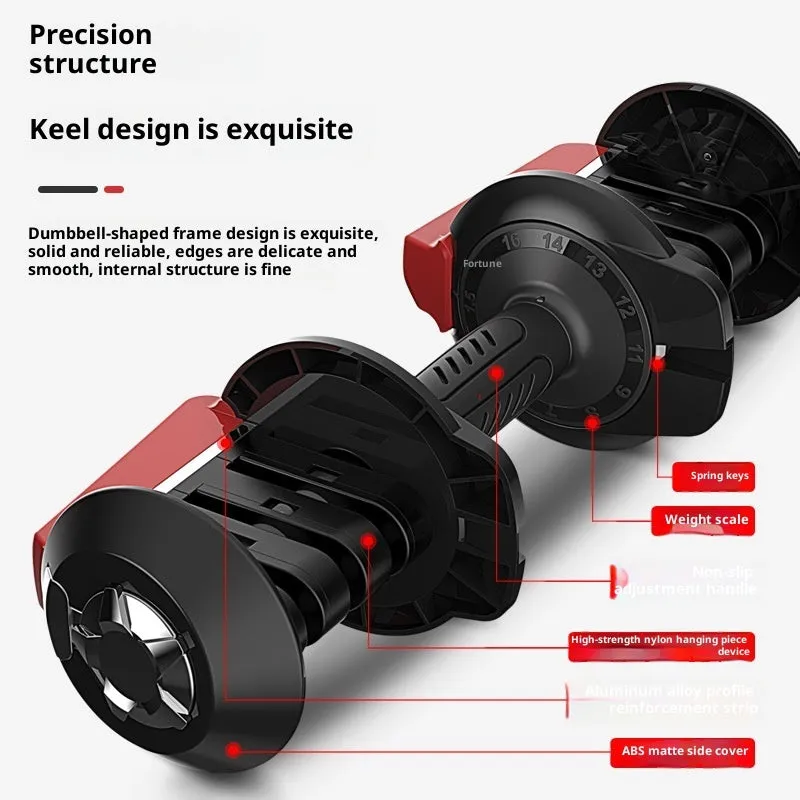 Intelligent automatic adjustable dumbbell with silicon steel and nylon ABS construction for home fitness