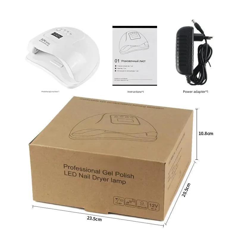 120W UV nail drying lamp in pink with automatic sensor for gel polish curing