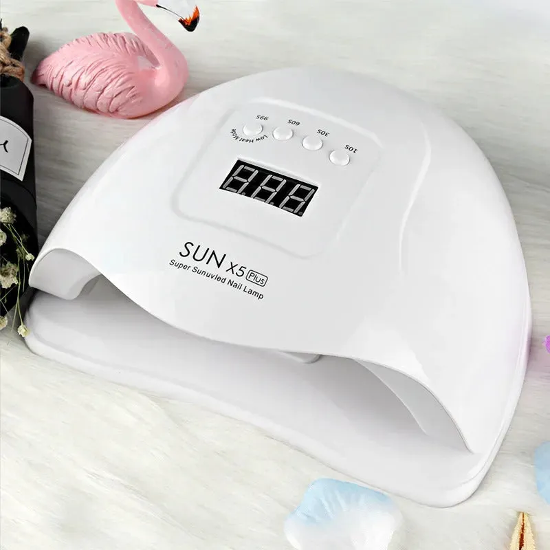 120W UV nail drying lamp in pink with automatic sensor for gel polish curing