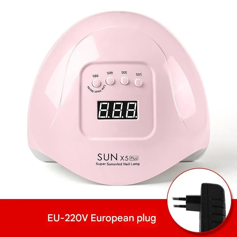 120W UV nail drying lamp in pink with automatic sensor for gel polish curing
