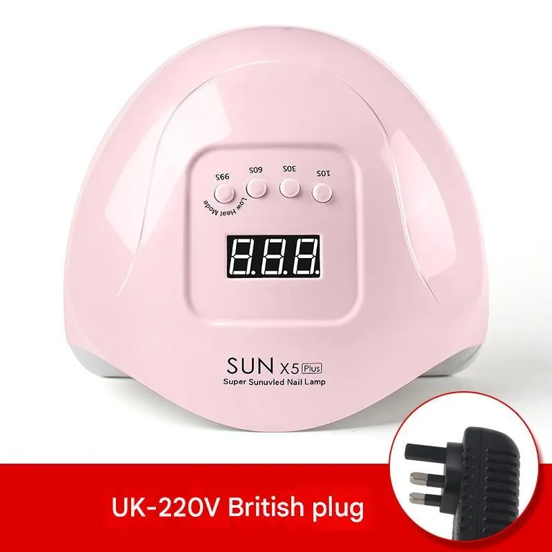 120W UV nail drying lamp in pink with automatic sensor for gel polish curing