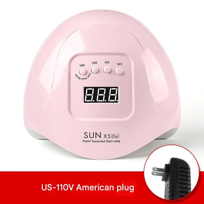 120W UV nail drying lamp in pink with automatic sensor for gel polish curing