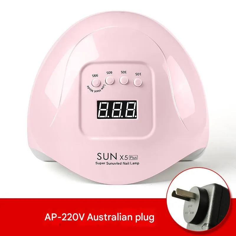120W UV nail drying lamp in pink with automatic sensor for gel polish curing