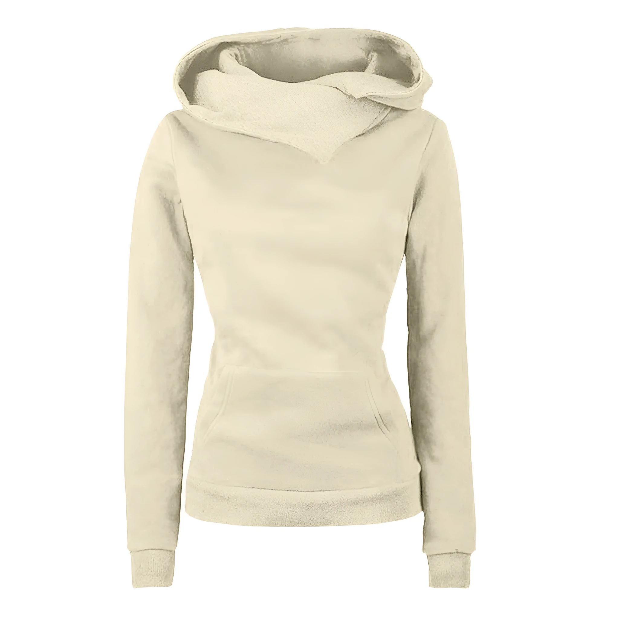 Women's irregular long sleeve sweater in solid colour casual pullover polyester fibre top