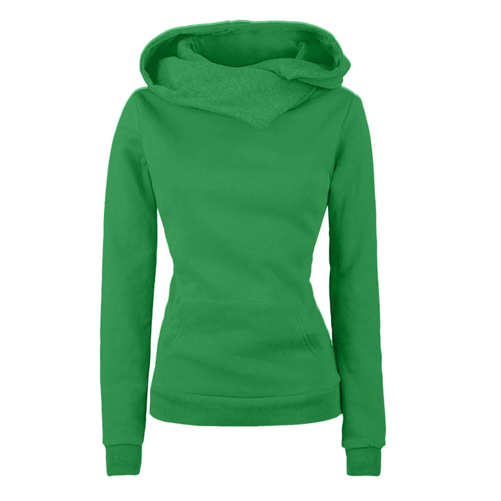 Women's irregular long sleeve sweater in solid colour casual pullover polyester fibre top