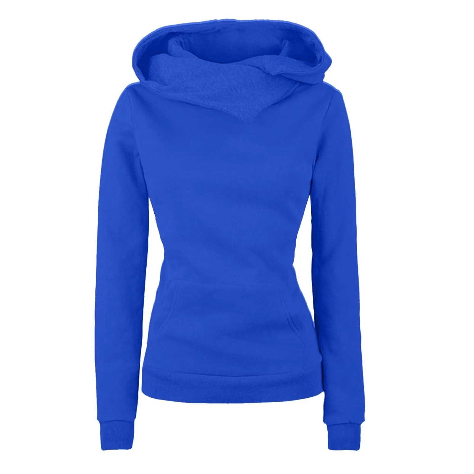 Women's irregular long sleeve sweater in solid colour casual pullover polyester fibre top