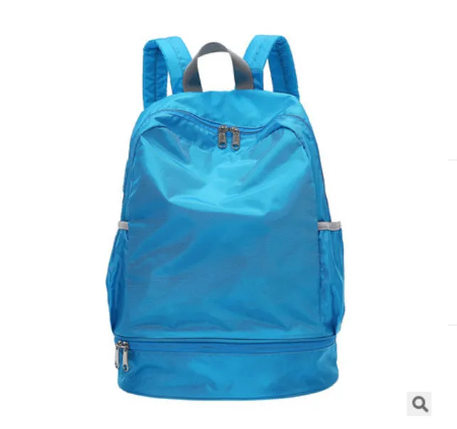 Solid colour unisex wet and dry separation bag in waterproof polyester fibre for outdoor sports and yoga travel