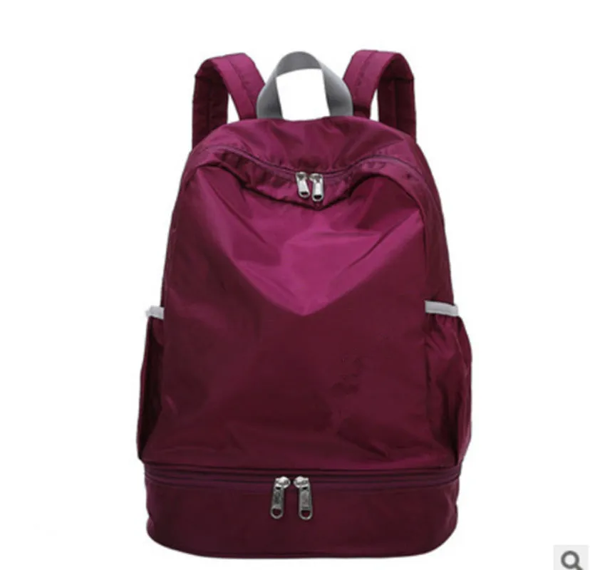 Solid colour unisex wet and dry separation bag in waterproof polyester fibre for outdoor sports and yoga travel