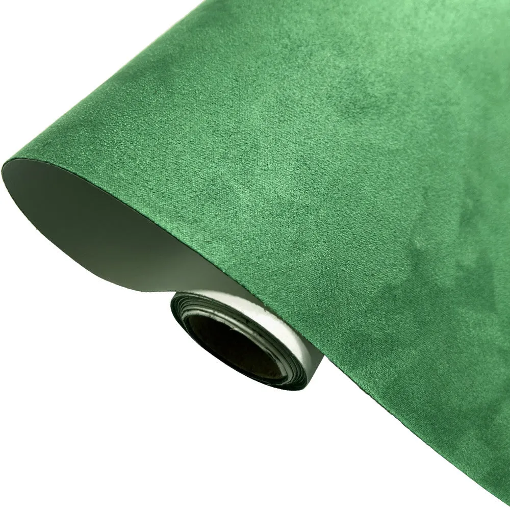 Self-adhesive leather suede sheet in beige colour showing texture and adhesive backing.