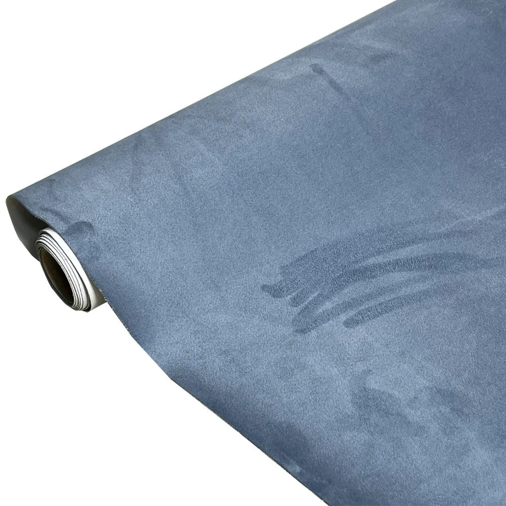 Self-adhesive leather suede sheet in beige colour showing texture and adhesive backing.