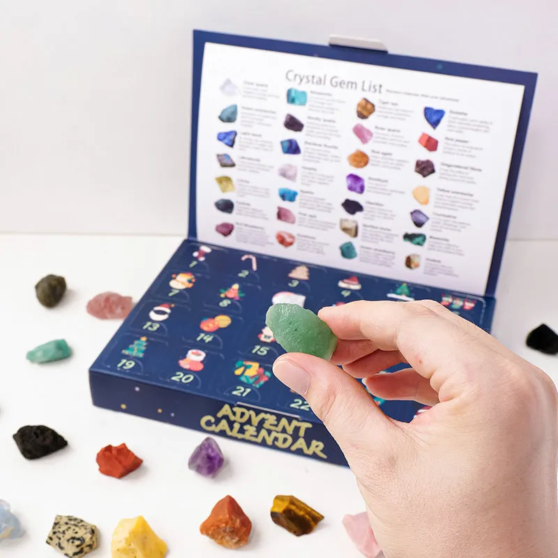 Christmas Advent calendar blind box with rough stone crystal mine toy