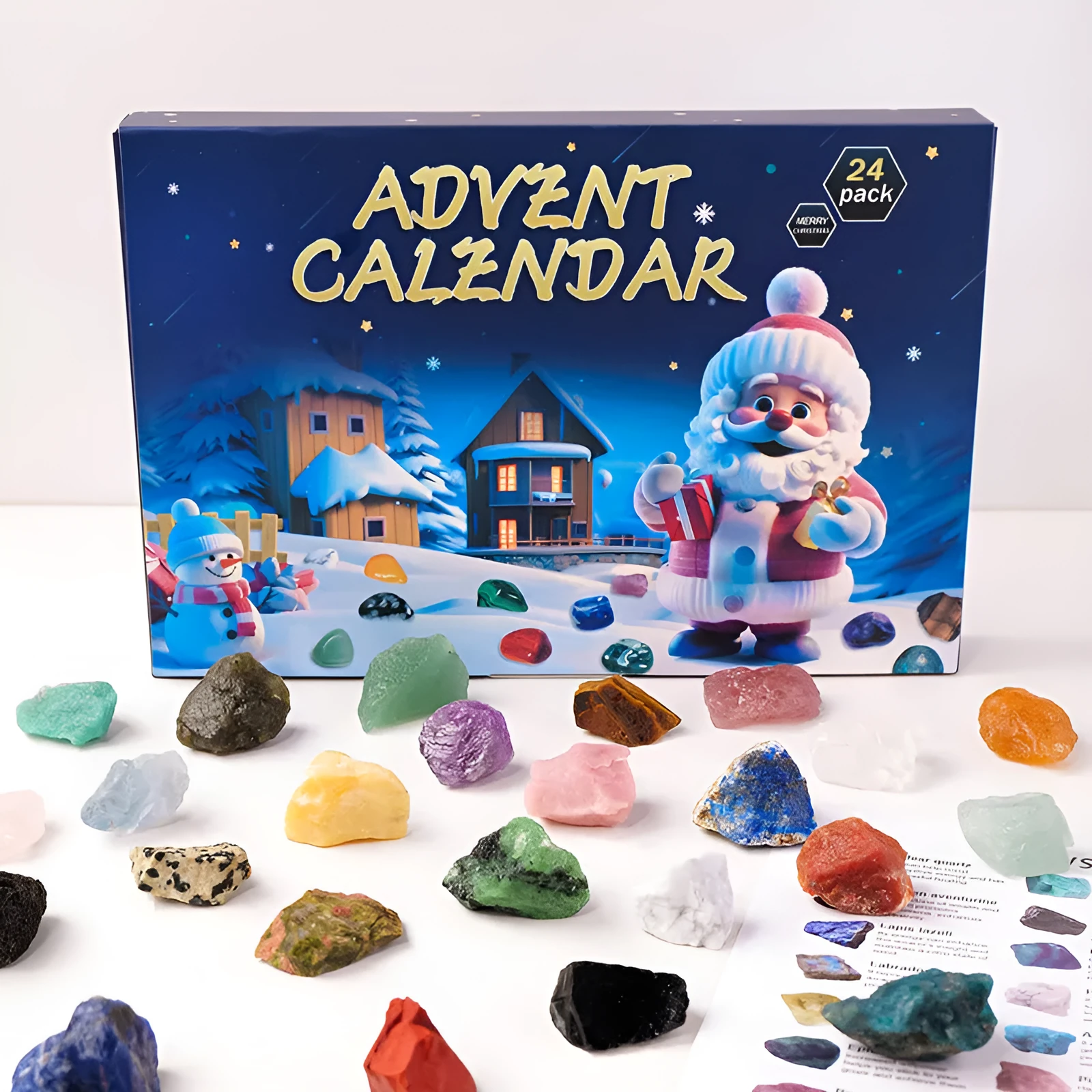 Christmas Advent calendar blind box with rough stone crystal mine toy