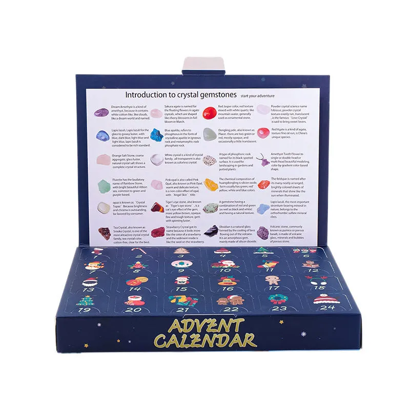 Christmas Advent calendar blind box with rough stone crystal mine toy