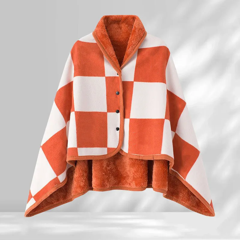 Japanese style polyester shawl blanket in stripe pattern, available in 80x130cm or 100x140cm, for office or winter nap use