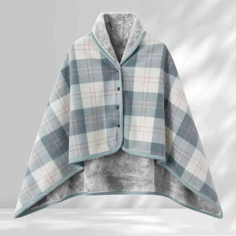 Japanese style polyester shawl blanket in stripe pattern, available in 80x130cm or 100x140cm, for office or winter nap use