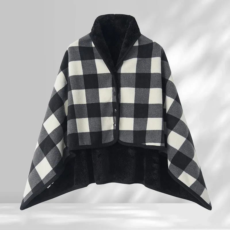 Japanese style polyester shawl blanket in stripe pattern, available in 80x130cm or 100x140cm, for office or winter nap use
