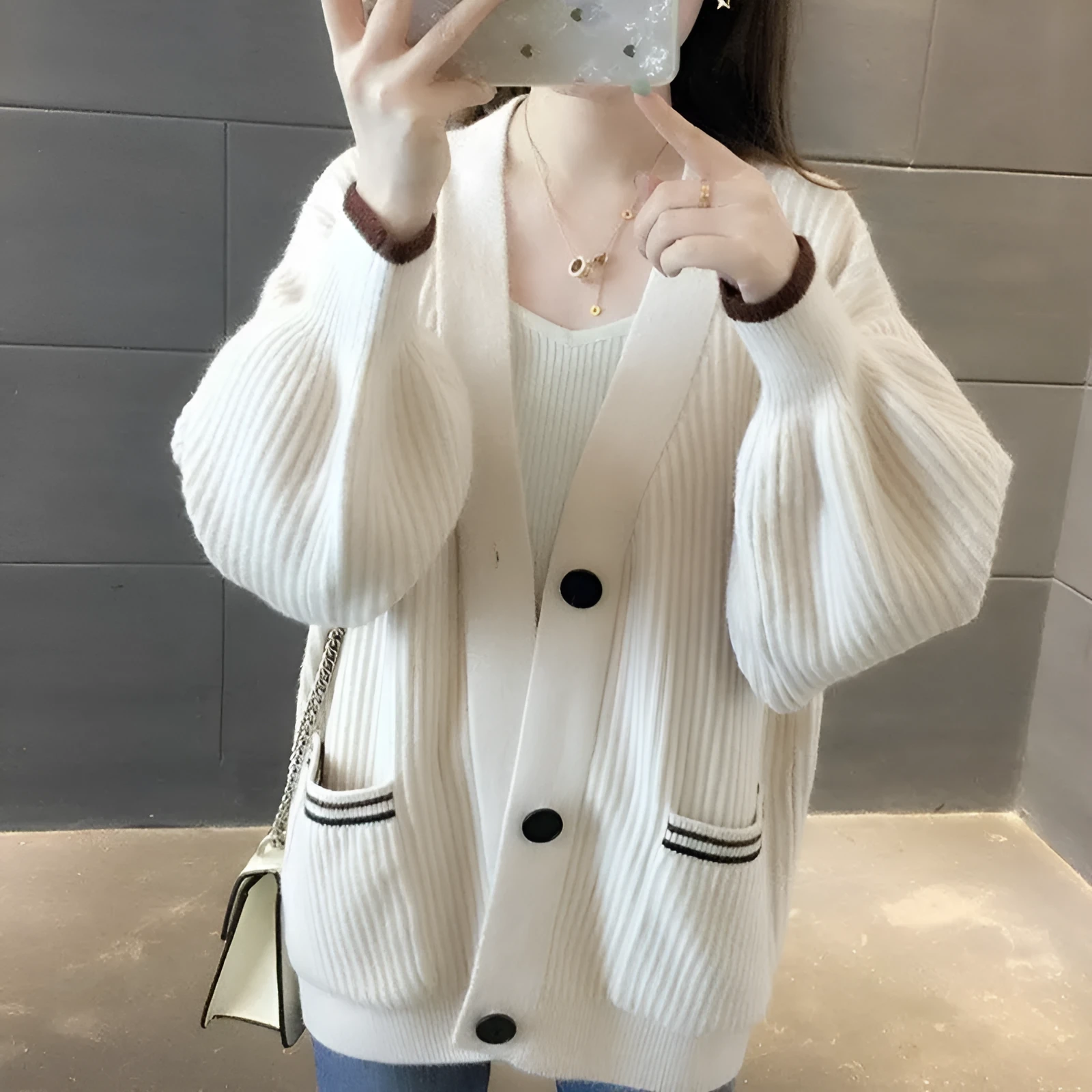 Casual knitted coat for women with button front, sleeveless, A-line silhouette, available in beige, lake blue, pink, yellow, sizes S to 3XL
