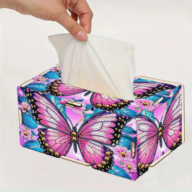 Handmade diamond painting mosaic tissue box cover wooden frameless modern simplicity style