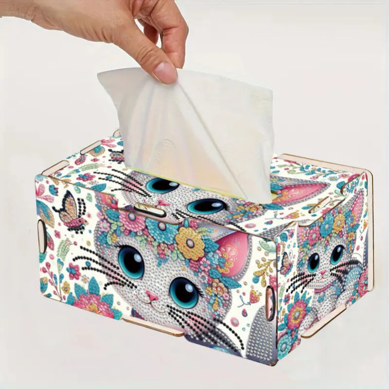 Handmade diamond painting mosaic tissue box cover wooden frameless modern simplicity style