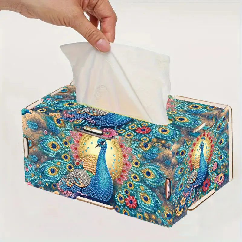 Handmade diamond painting mosaic tissue box cover wooden frameless modern simplicity style