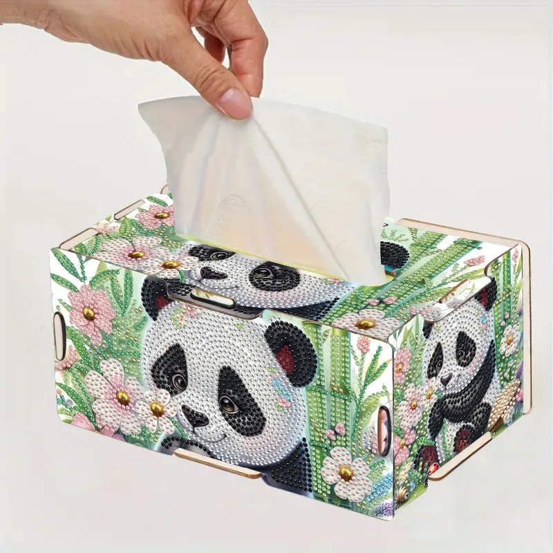 Handmade diamond painting mosaic tissue box cover wooden frameless modern simplicity style
