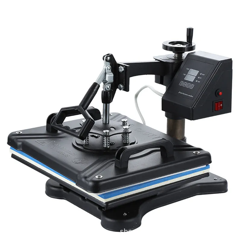 Black thermal transfer printing machine for t-shirt and fabric customisation with 70x70x35cm dimensions