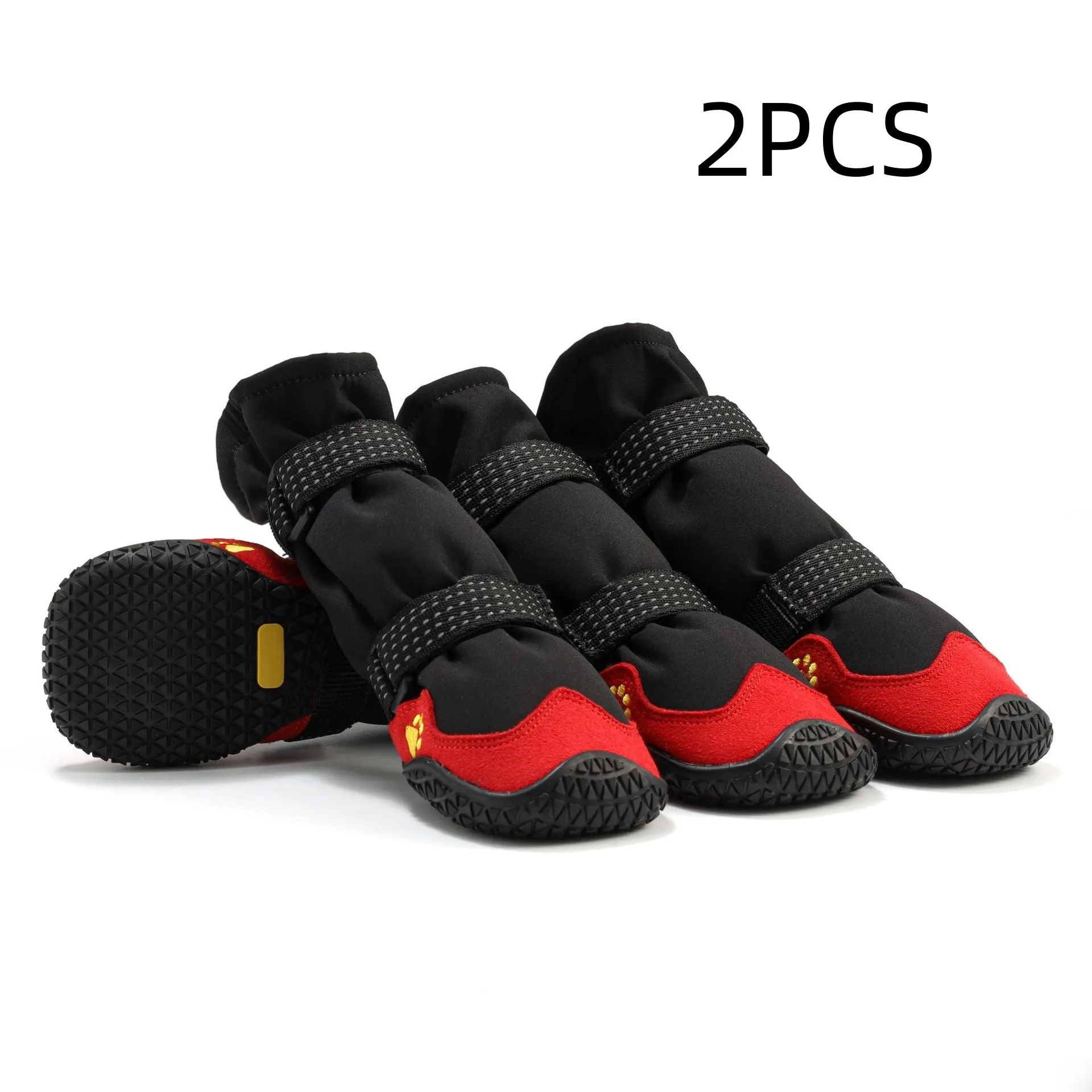 Soft-soled no heel slippage dog shoes in black cloth grey, waterproof rubber boots for medium large dogs