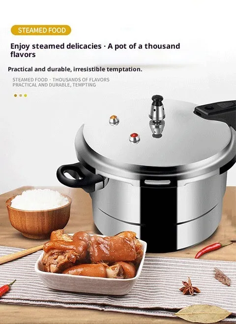 Universal 22cm 5L white aluminium alloy pressure cooker with double-sole bottom for gas and induction hobs
