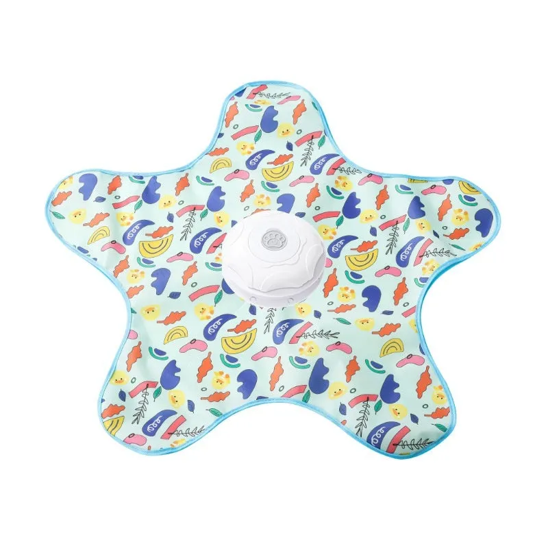 Blue-fish electric cat toy with smart hunting cover on floor