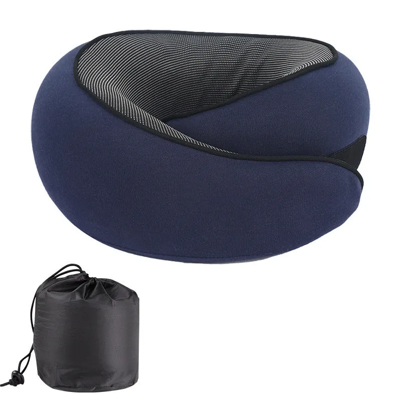 U-shaped memory foam travel neck pillow in choice of colours with storage bag