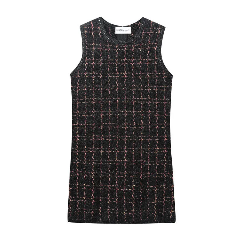 Women's slim-fit hooded knitted mini dress with pleated asymmetric skirt in mercerised cotton, picture colour