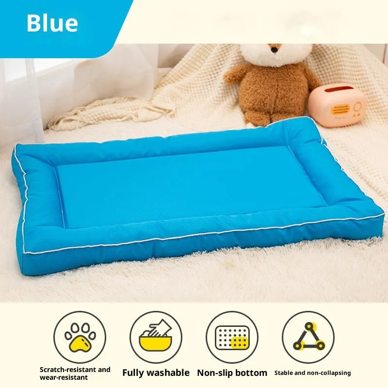 Breathable Oxford cloth kennel pad for dogs in orange, one of four colour options