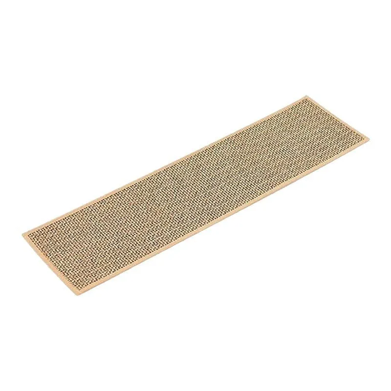 Japanese-style linen-look stair mat with rubber backing measuring 20 by 76 centimetres in camel colour