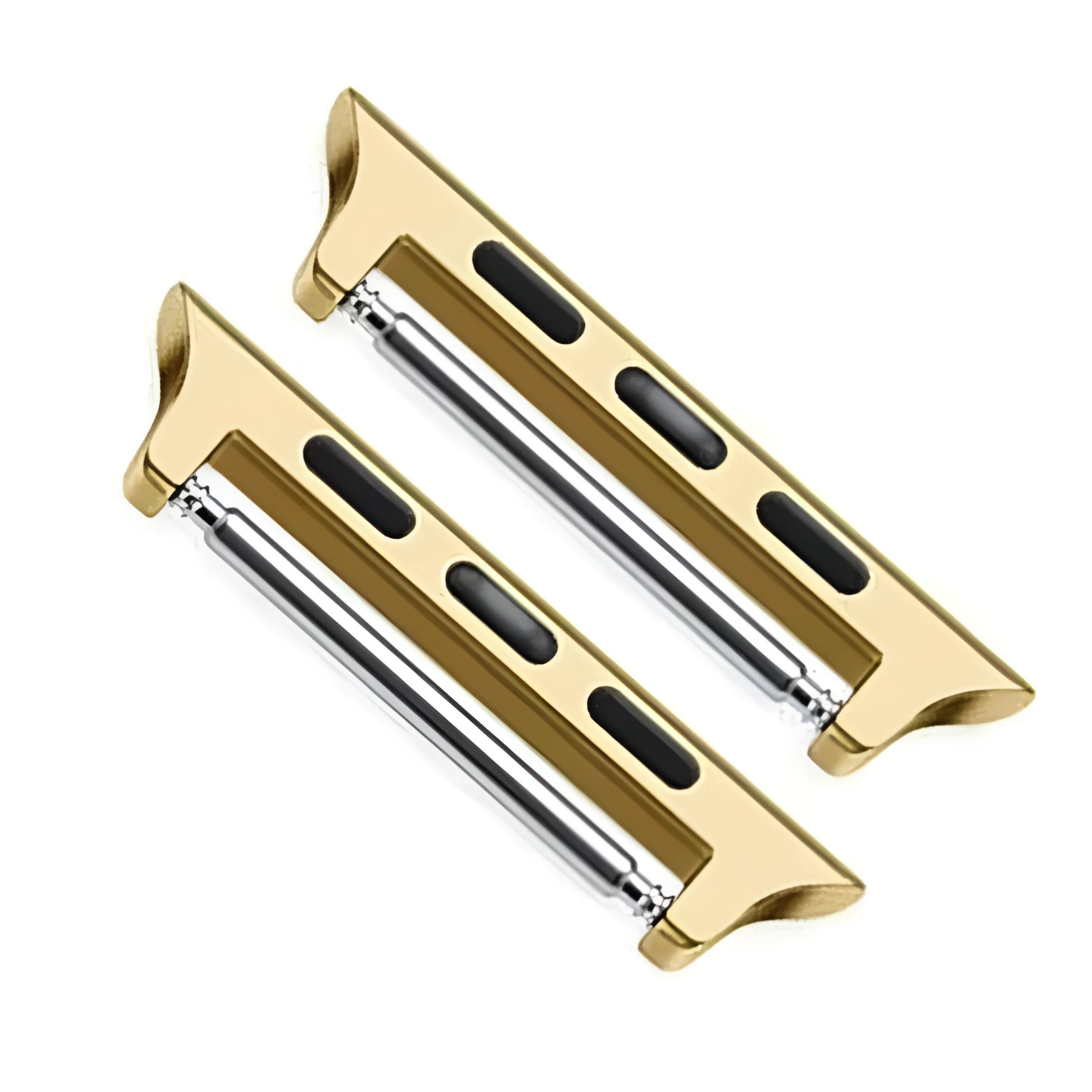 Stainless steel Apple Watch ear connector adapter in silver finish with 22mm width for 44mm watch case