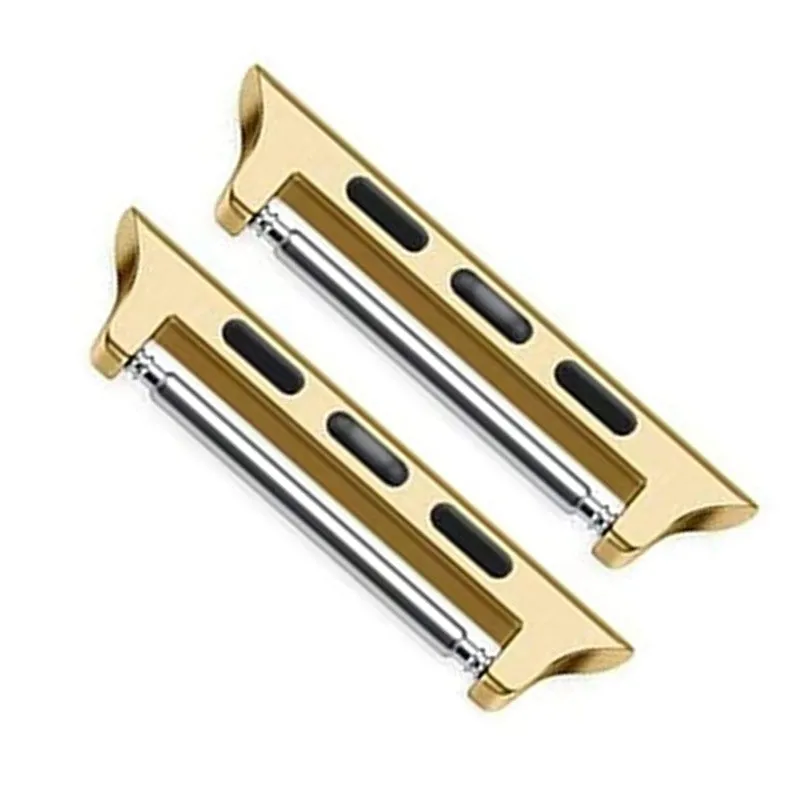 Stainless steel Apple Watch ear connector adapter in silver finish with 22mm width for 44mm watch case