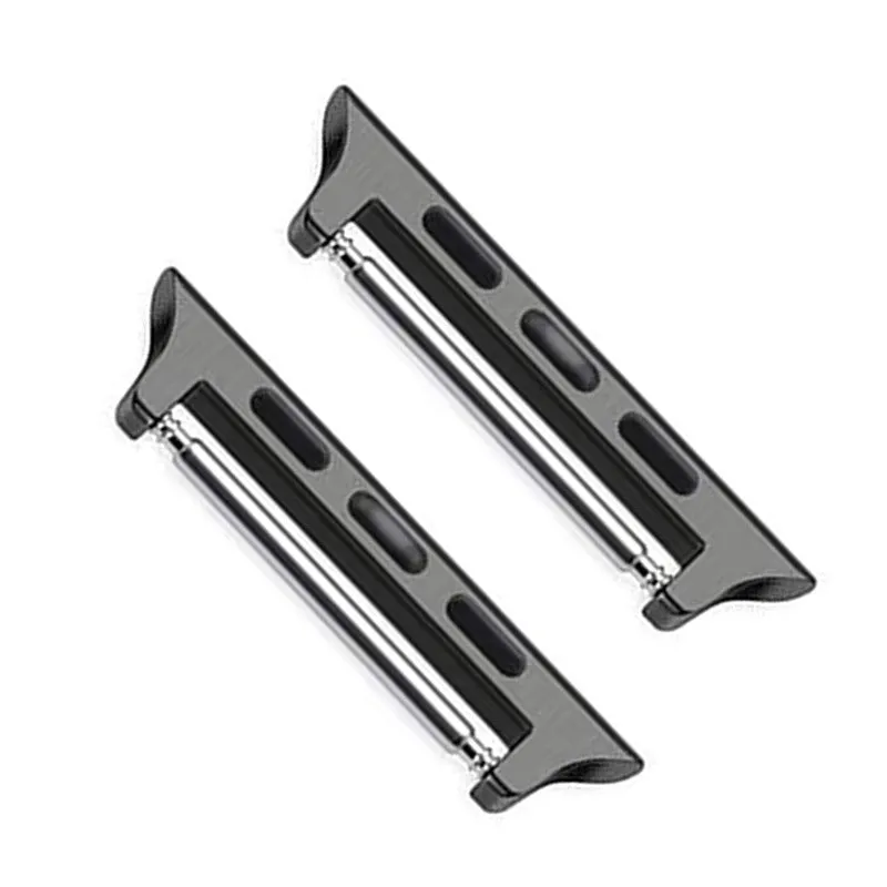 Stainless steel Apple Watch ear connector adapter in silver finish with 22mm width for 44mm watch case