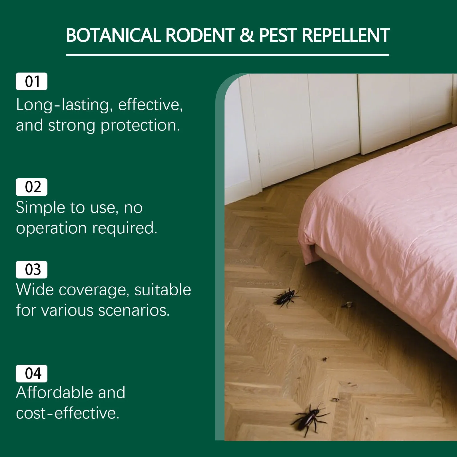 Ten 16g anti-mouse repellent pills and three mesh bags for warehouse and household rodent protection.
