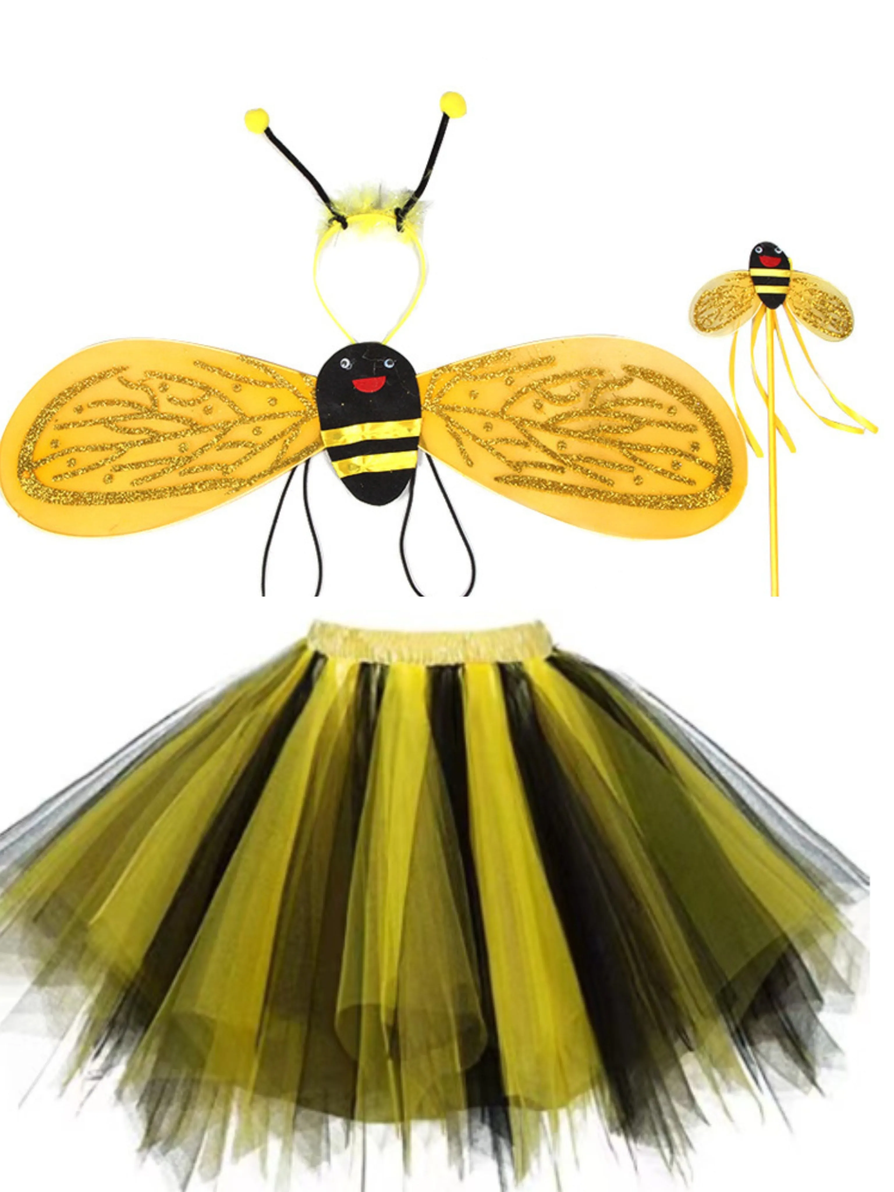 Corduroy Bee Angel Ladybug suit in Candy colour with skirt, neutral princess style for children.