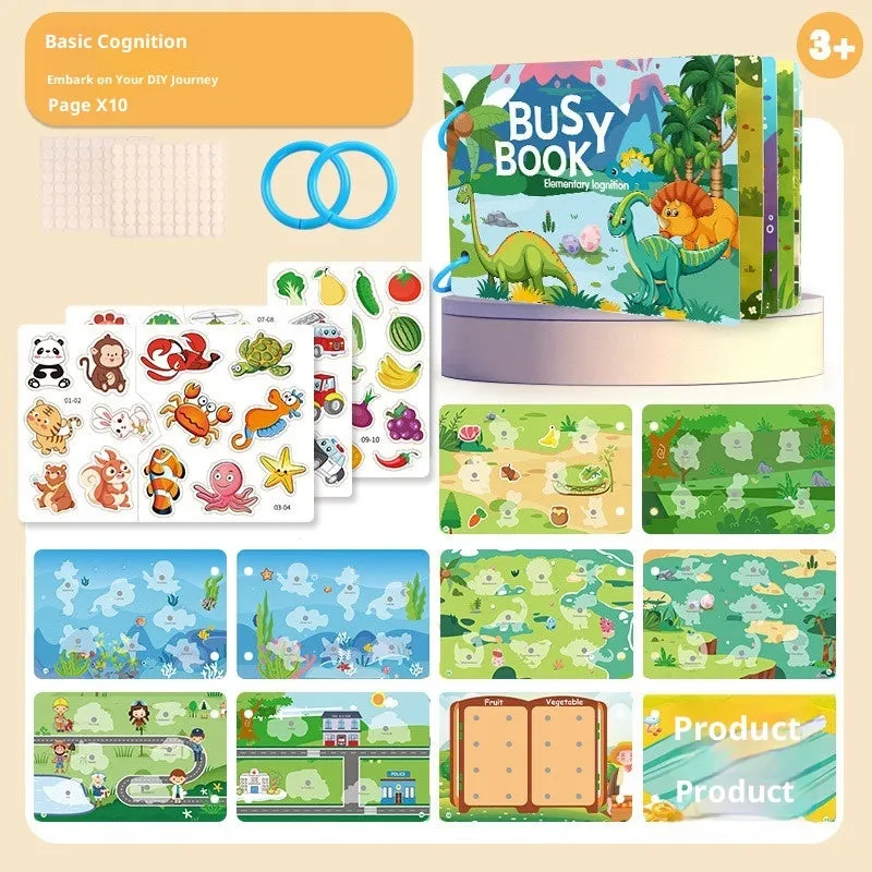 Paper educational toy set for children aged 3-6 years showing animal version with colourful illustrations