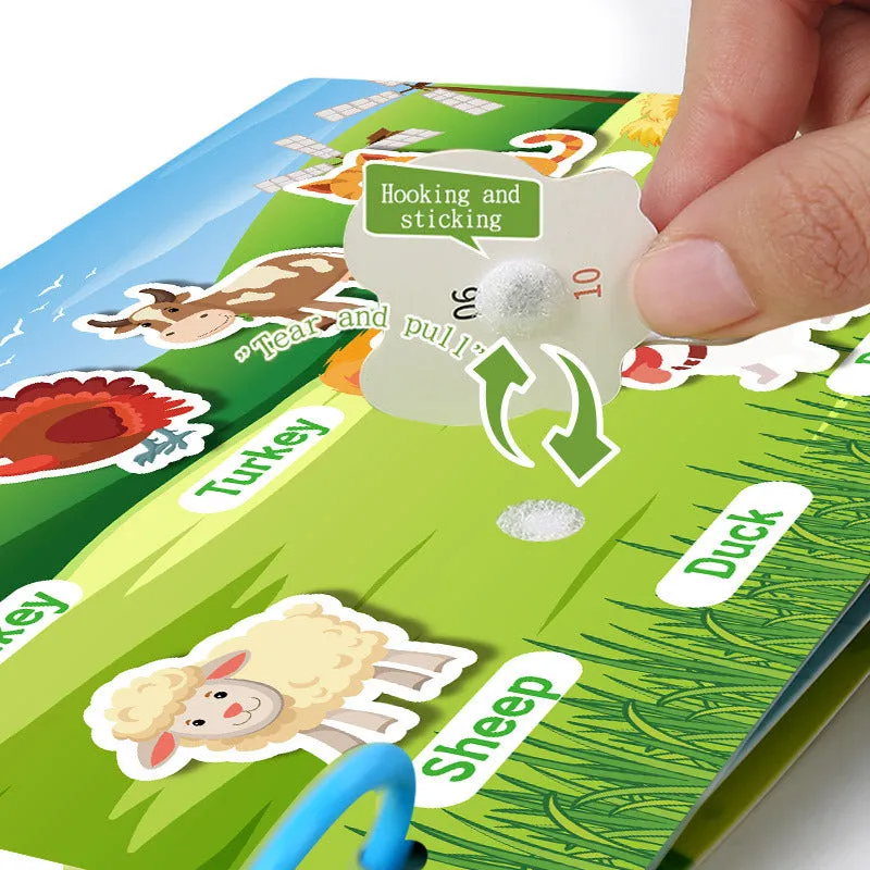 Paper educational toy set for children aged 3-6 years showing animal version with colourful illustrations
