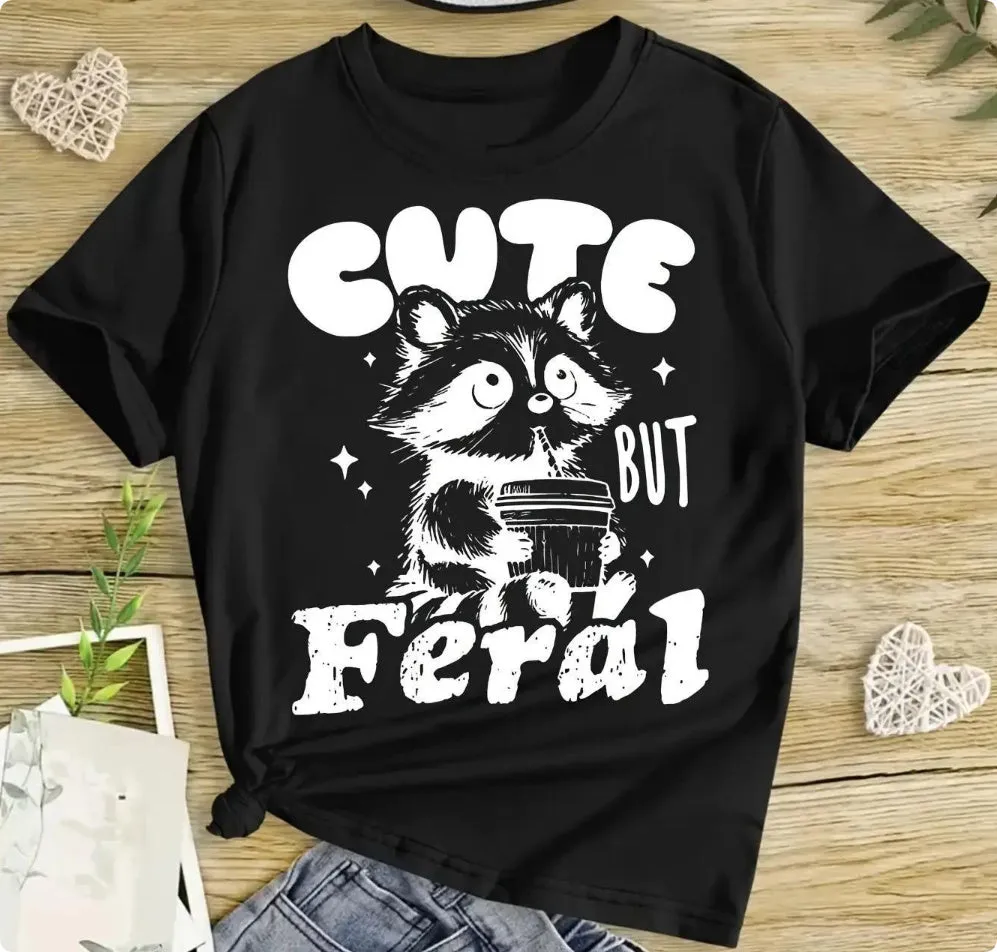 Unisex children's short-sleeved black cotton shirt for kids sizes 110cm to 160cm