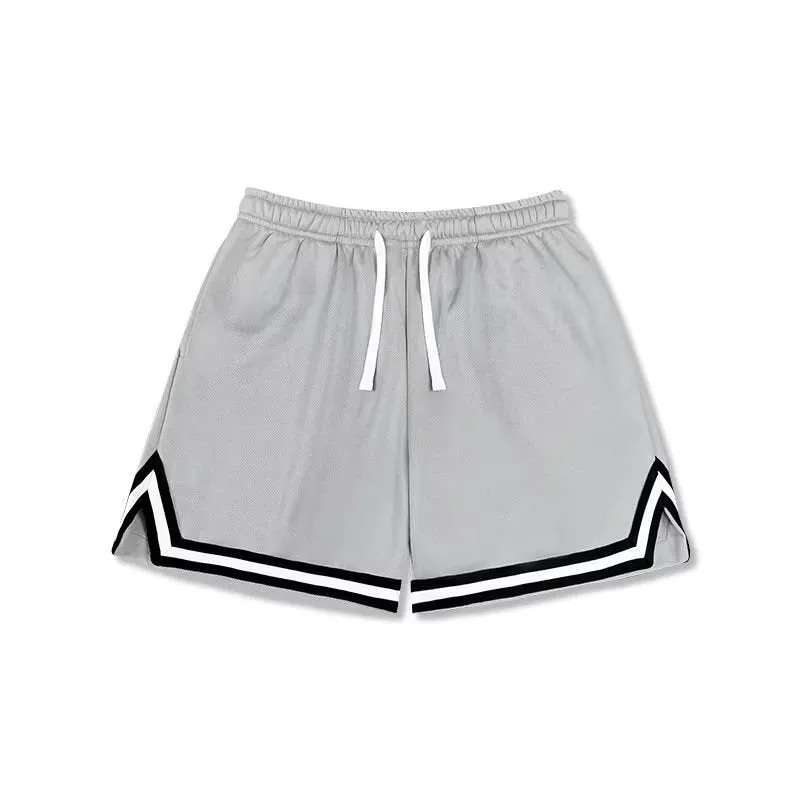Men's loose fit polyester summer shorts in various colours with an elastic waistband.