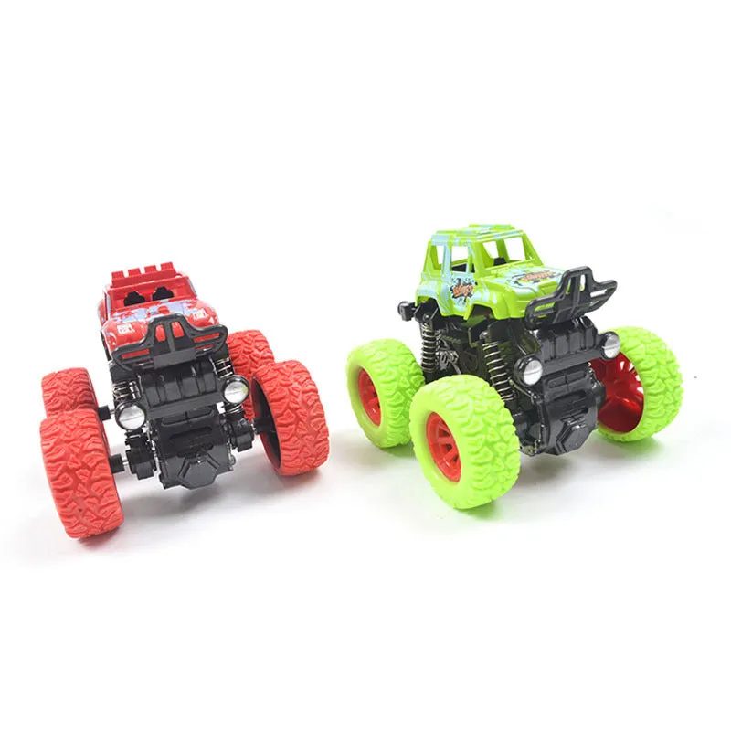 Inertial four-wheel drive off-road vehicle toy in green, 9x8.5x8.5cm, pull-back action
