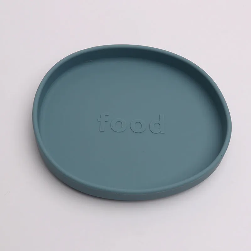 Irregular silicone dinner plate in bright pink, 155x178×25mm, food-grade baby feeding plate