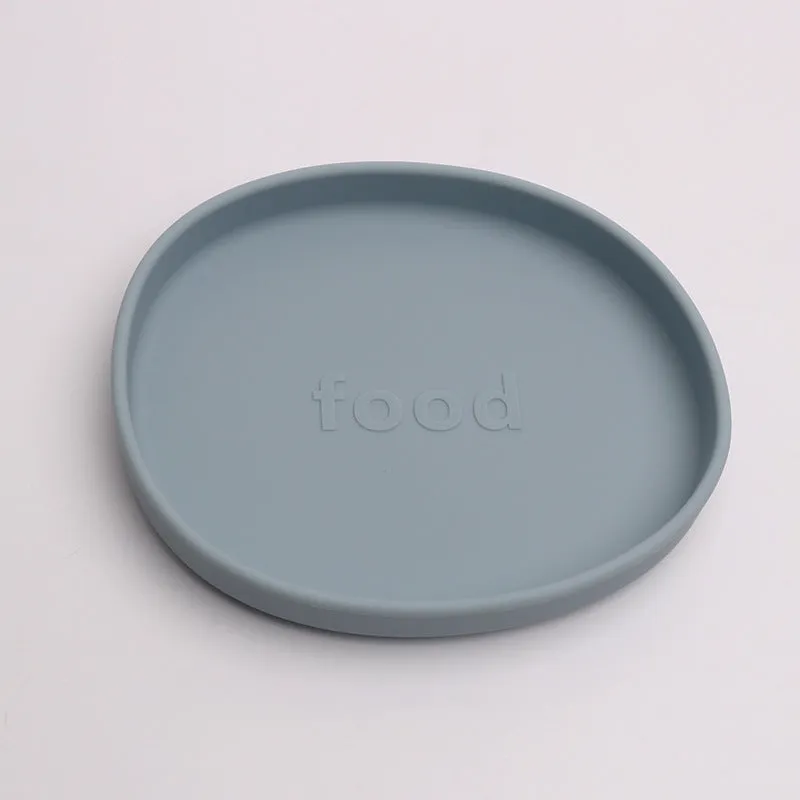 Irregular silicone dinner plate in bright pink, 155x178×25mm, food-grade baby feeding plate
