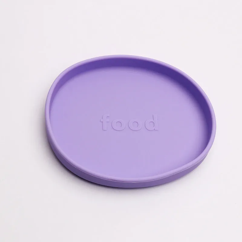 Irregular silicone dinner plate in bright pink, 155x178×25mm, food-grade baby feeding plate