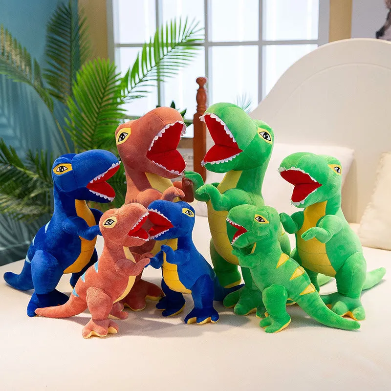 Soft plush dinosaur toy for children sleep comfort, blue colour, short plush fabric, 45cm height