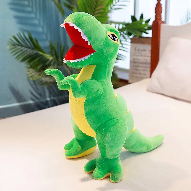 Soft plush dinosaur toy for children sleep comfort, blue colour, short plush fabric, 45cm height