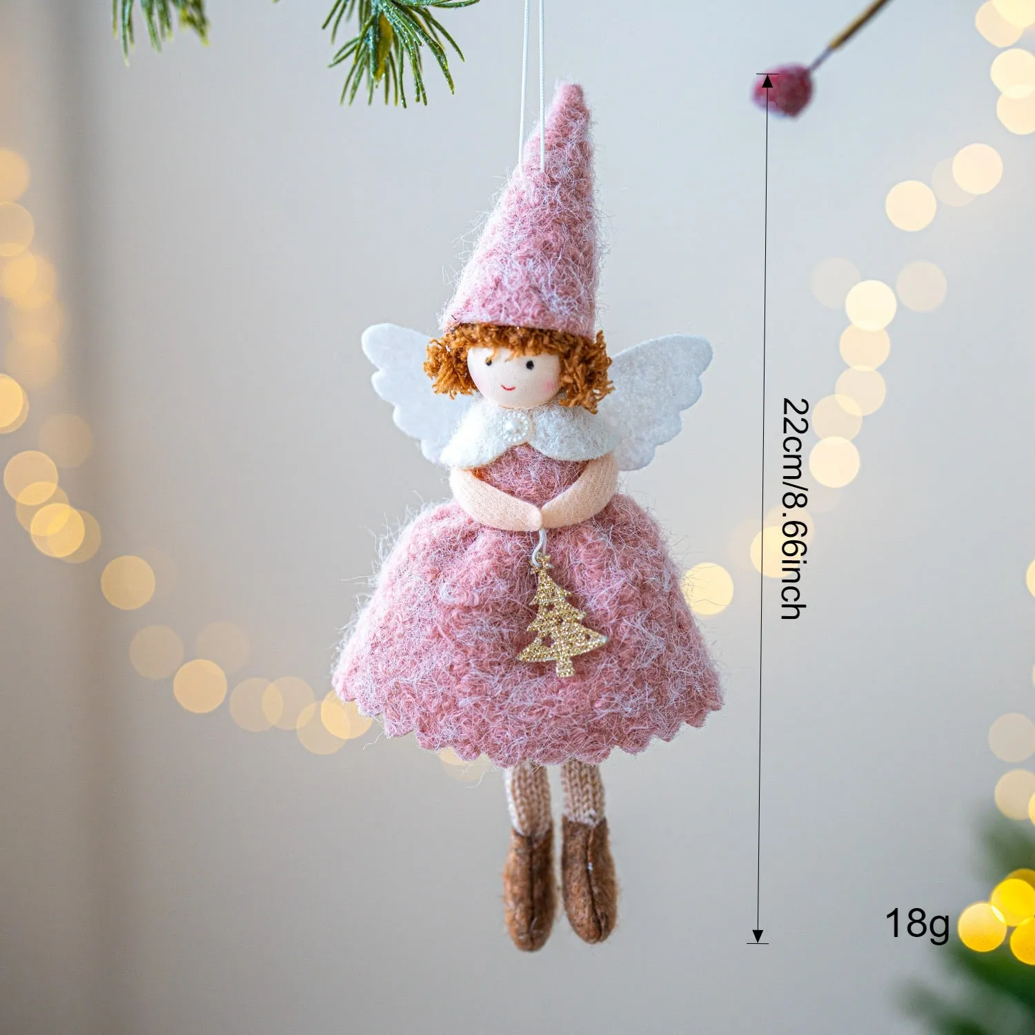Girl's Christmas angel skirt felt pendant decoration in soft cloth with plush detail