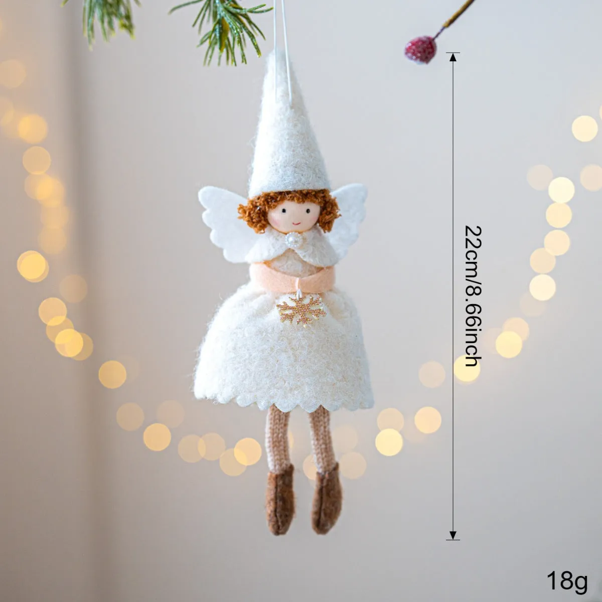 Girl's Christmas angel skirt felt pendant decoration in soft cloth with plush detail